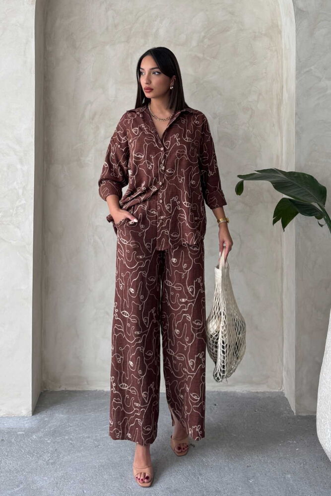 Embroidered Wholesale Pants - Coffee | Topshow