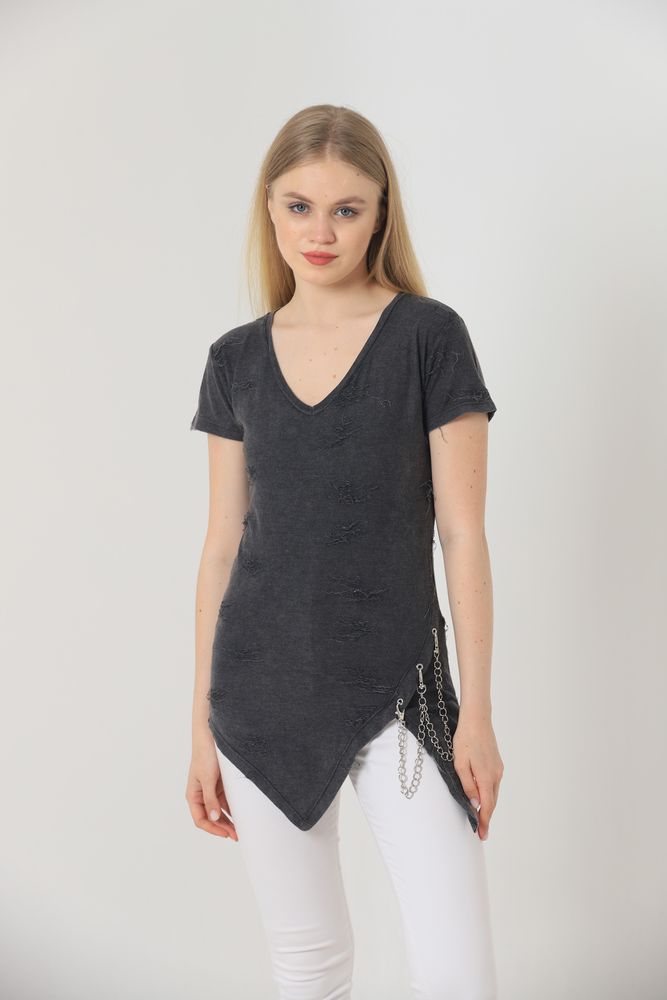 Topshow Anthracite Chain Detailed Wholesale Tunic