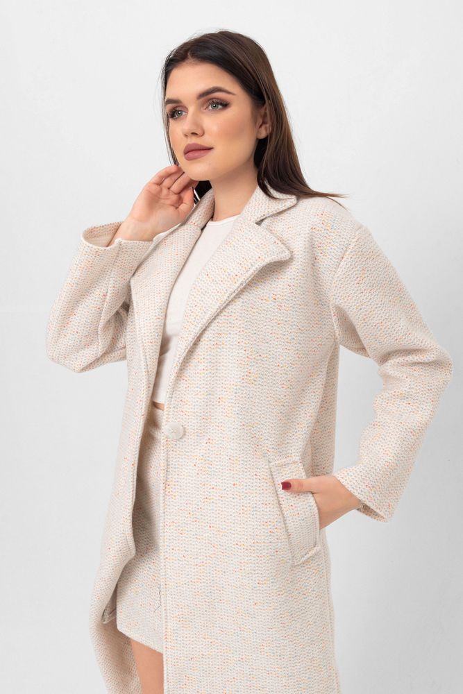 Topshow Cream Stamp Long Wholesale Coat