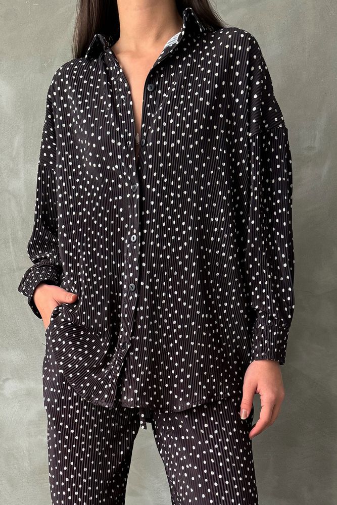 Topshow Black Polka Dot Wholesale Shirt