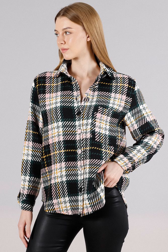 Topshow Emerald Plaid Pocket Lumberjack Wholesale Shirt