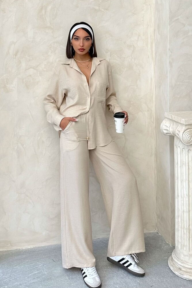 Topshow Stone Linen Wholesale Trousers