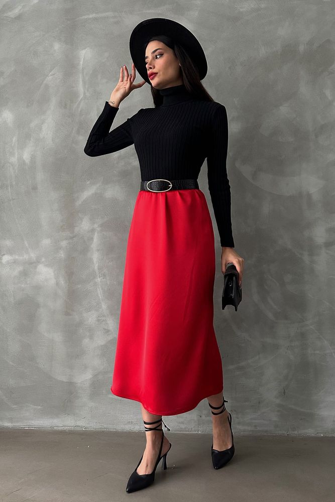 Topshow Red Satin Wholesale Skirt