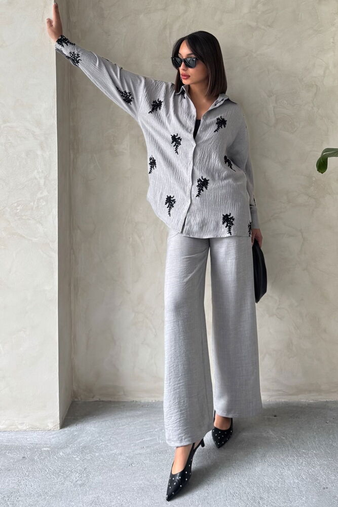 Topshow Gray Linen Wholesale Trousers