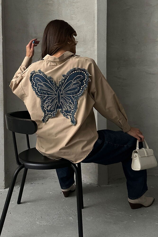 Topshow Stone Back Applique Detailed Shirt