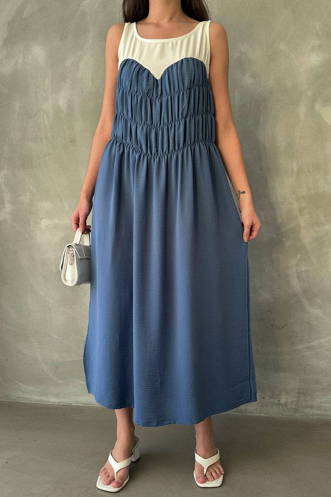 Topshow Indigo Strappy Full-Length Dress