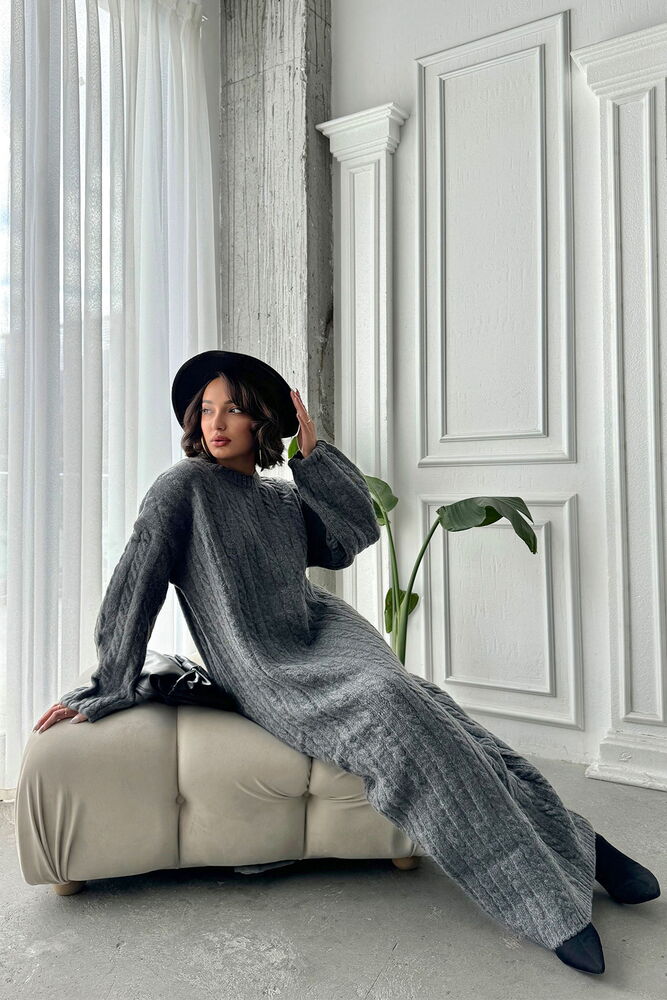 Topshow Anthracite Wholesale Knitwear Dress