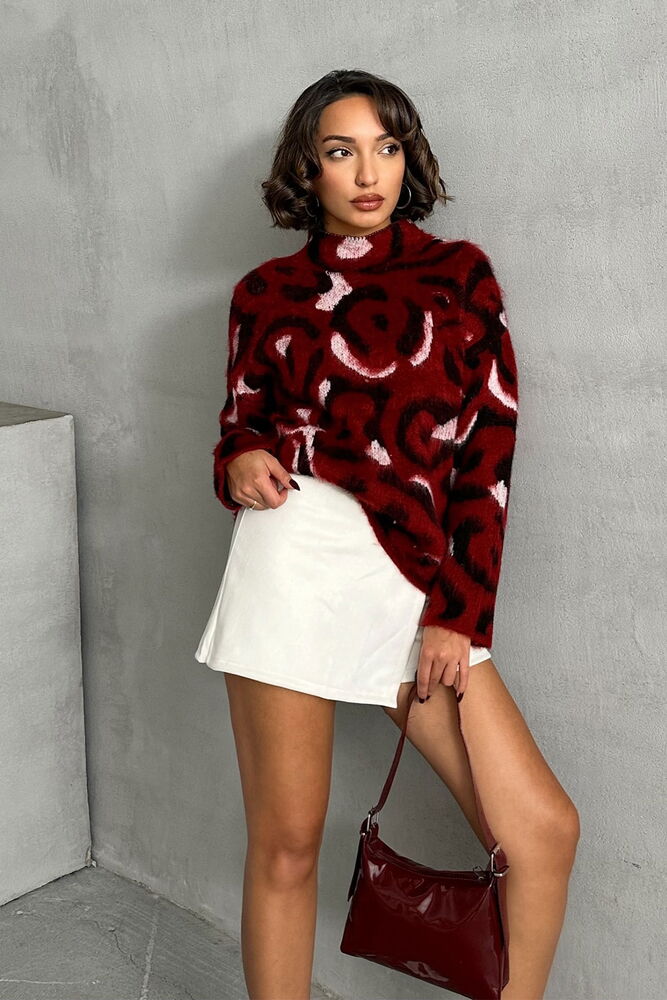 Topshow Burgundy Knitwear Wholesale Sweater