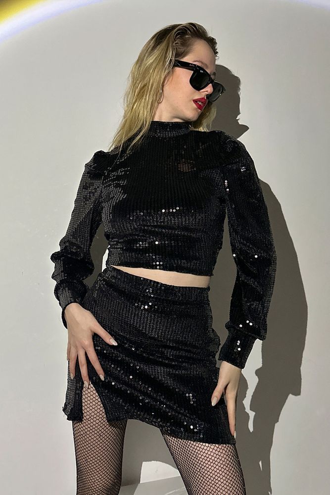 Topshow Black Sequin Wholesale Skirt