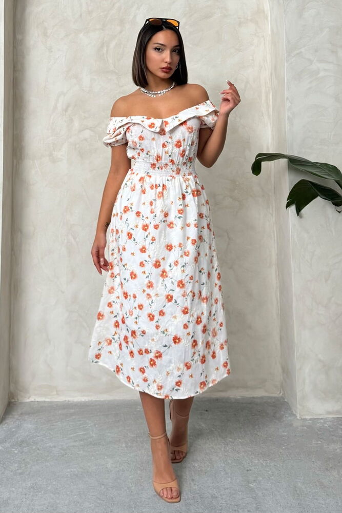 Oranj Floral Shirt Flower Dress