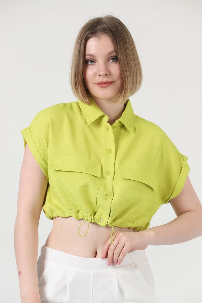 Peanut green linen shirt