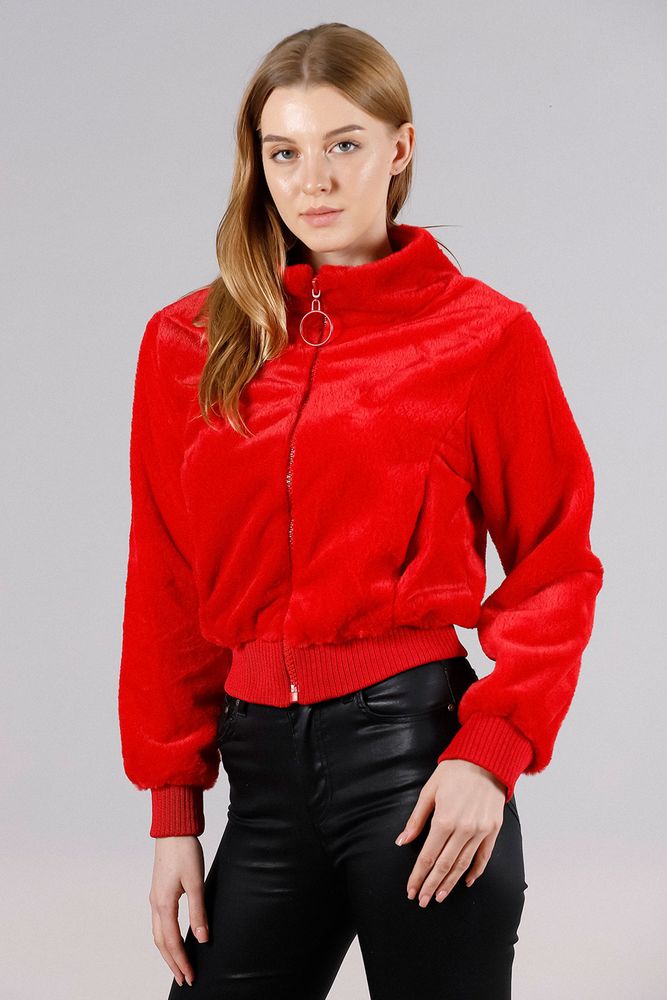 Topshow Red Plush Wholesale Coat