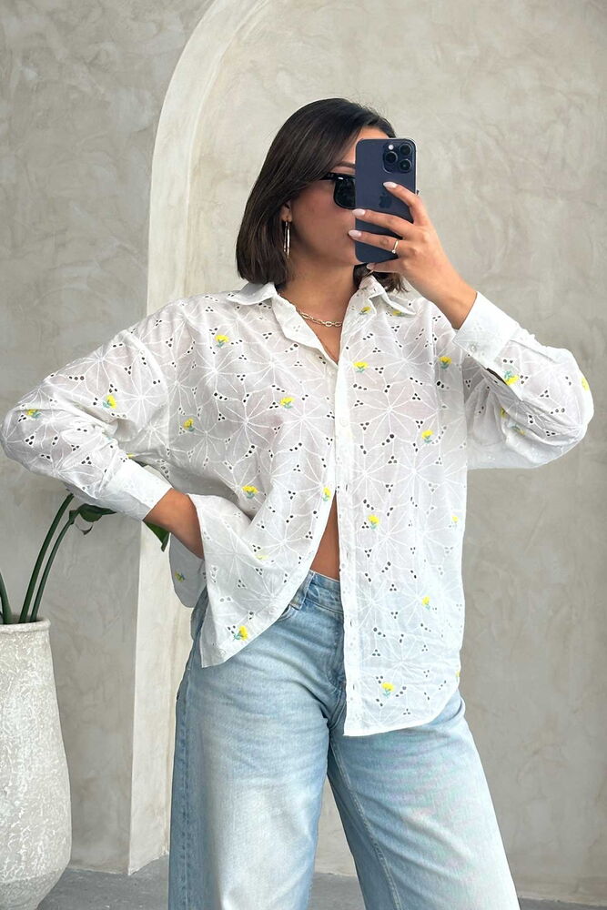 Embroidered Embroidered Wholesale Shirt - Yellow | Topshow