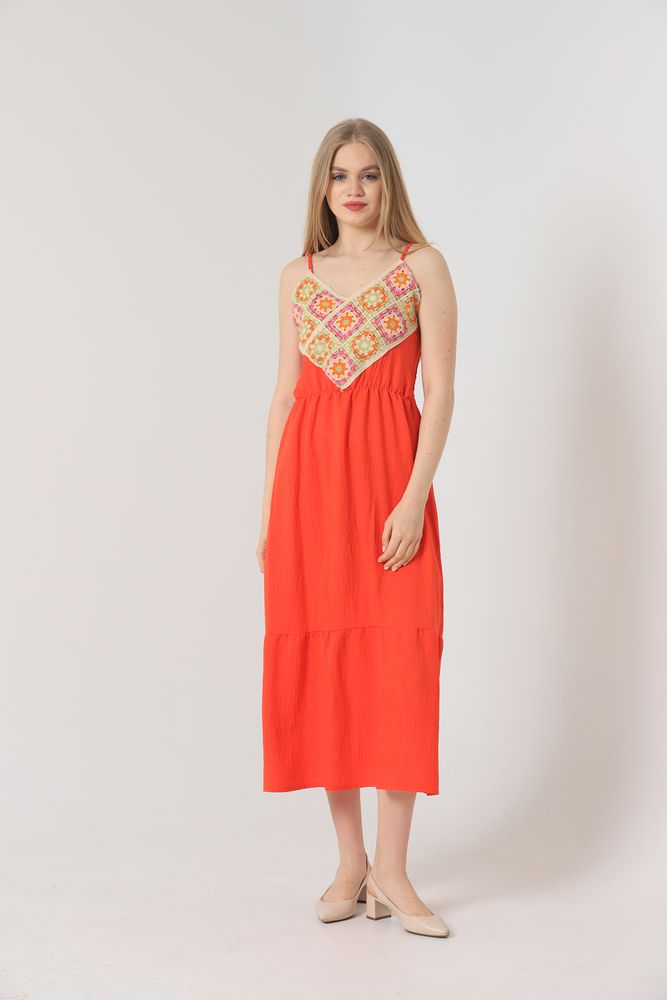 Oranj Pre -Embroidery Long Dress