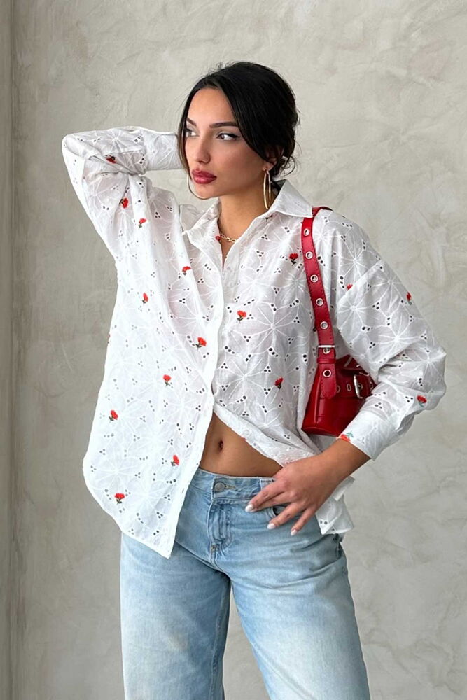 Embroidered Embroidered Wholesale Shirt - Red | Topshow