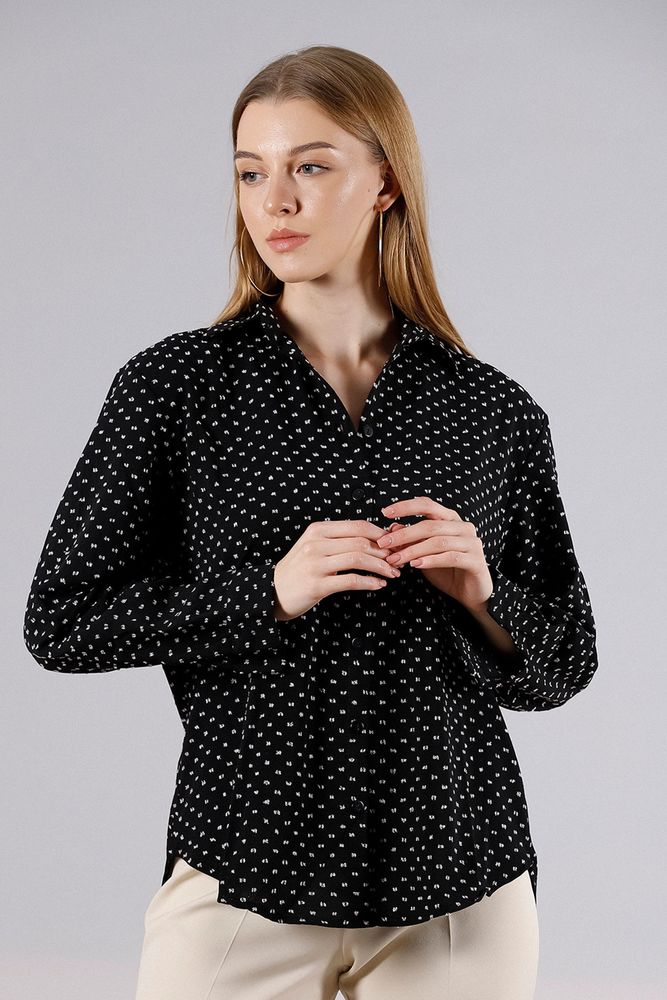 Topshow Black Cream Embroidered Wholesale Shirt