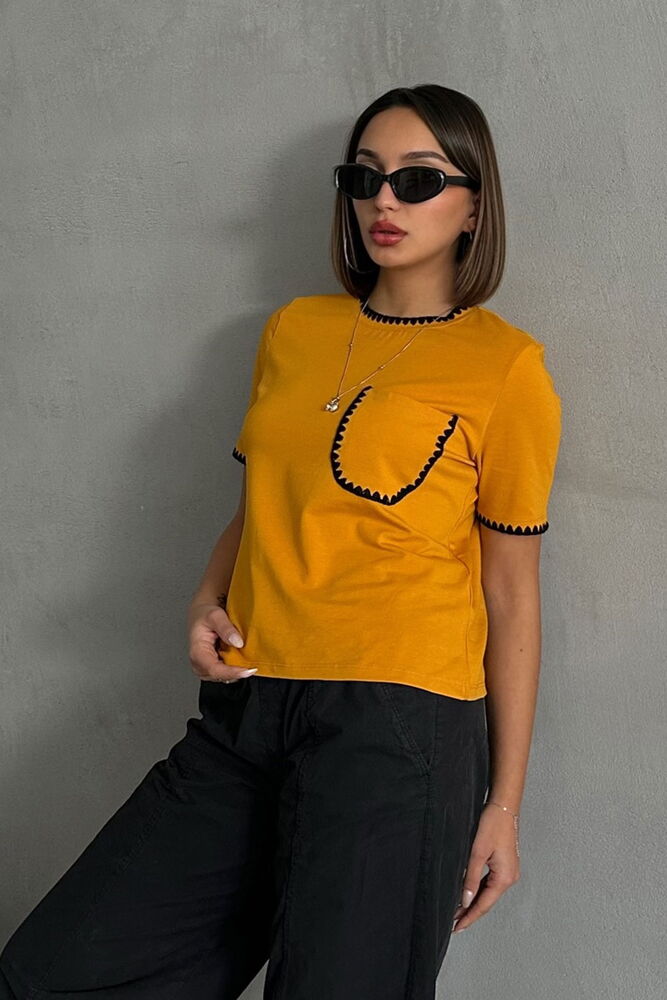 Topshow Mustard Shepherd Stitched Wholesale T-Shirt