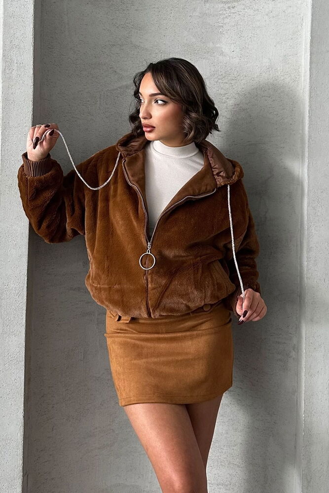 Topshow Tan Plush Wholesale Coat