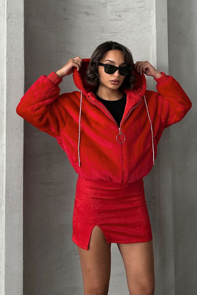 Topshow Red Plush Wholesale Coat