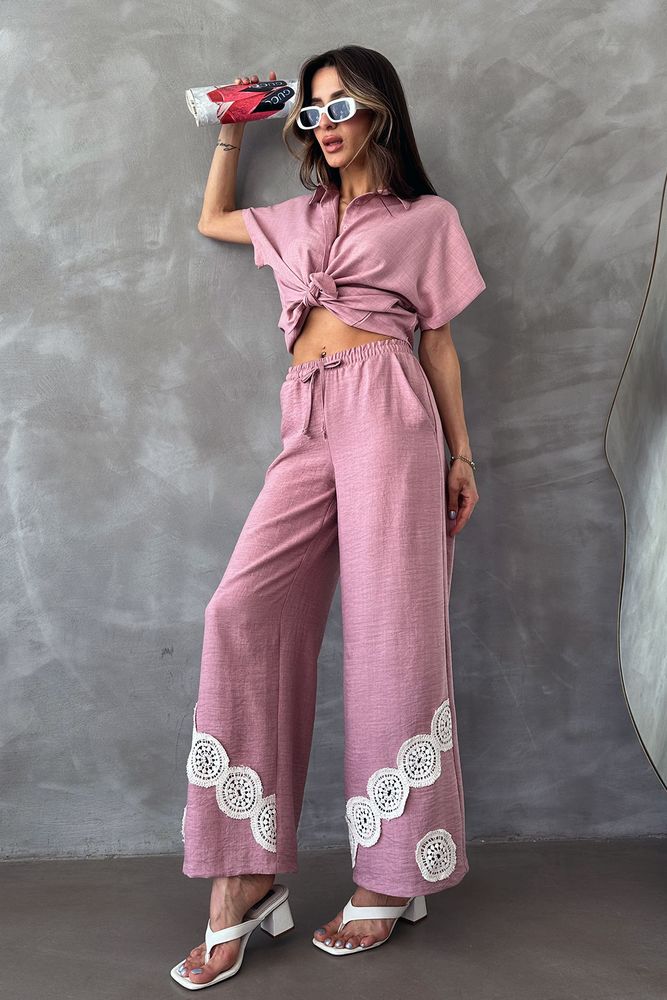 Topshow Powder Lace-Up Wholesale Trousers