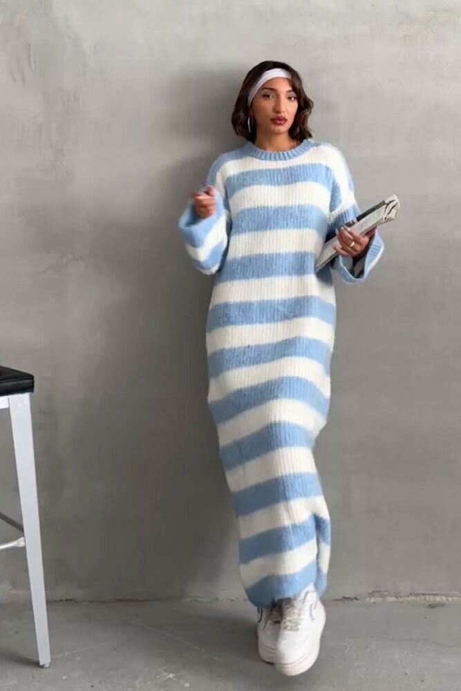 Topshow Baby Blue Wholesale Knit Dress