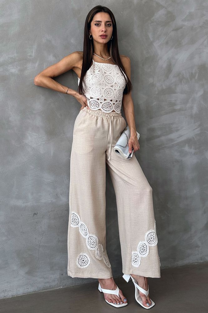 Topshow Stone Lace Wholesale Trousers