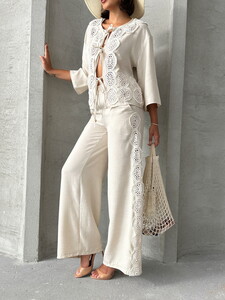 Topshow Stone Lace Detailed Trousers #4