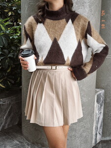 Topshow Coffee Soft Textured Patterned Wholesale Knitwear Wholesale Sweater #4