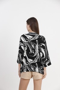 Topshow Black Marbled Jacquard Wholesale Cardigan #5