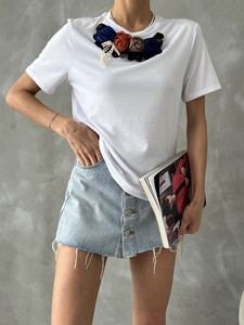 Topshow White Rose Detailed Wholesale T-Shirt #3