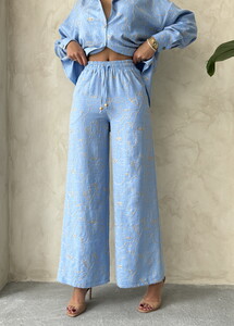 Embroidered Wholesale Pants - Light Blue | Topshow #4