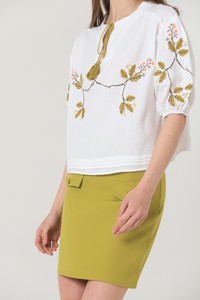 Topshow Cream Front Embroidered Wholesale Blouse #4