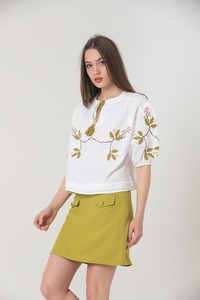 Topshow Cream Front Embroidered Wholesale Blouse #3