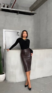 Topshow Brown Snake D. Leather Wholesale Skirt #2