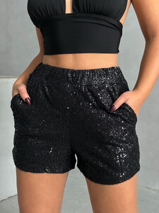 Topshow Black Sequin Wholesale Evening Dress Shorts #2