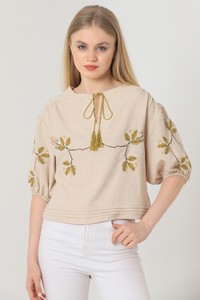 Topshow Stone Front Embroidered Wholesale Blouse #1