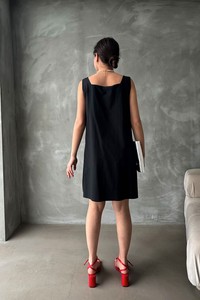 Topshow Black Gum Detailed Midi Wholesale Dress #3