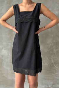 Topshow Black Gum Detailed Midi Wholesale Dress #2