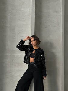 Topshow Black Sequin Wholesale Jacket #2