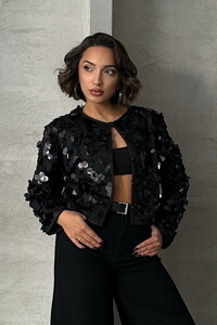 Topshow Black Sequin Wholesale Jacket #1