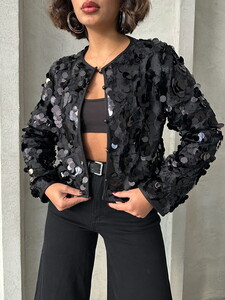 Topshow Black Sequin Wholesale Jacket #4