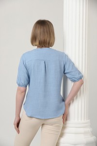 Blue collar stone blouse #5