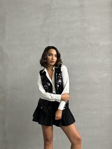 Topshow Black Sequined Wholesale Vest #3