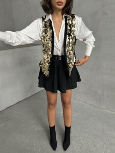 Topshow Gold Sequined Wholesale Vest #4