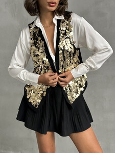 Topshow Gold Sequined Wholesale Vest #2