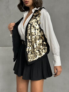 Topshow Gold Sequined Wholesale Vest #3