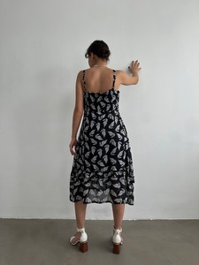 Topshow Black Patterned Long Wholesale Dress #4