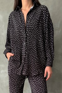 Topshow Black Polka Dot Wholesale Shirt #1