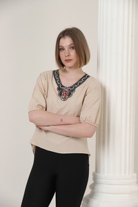 Stone collar blouse #2