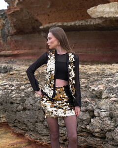 Topshow Gold Sequined Wholesale Vest #5